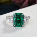 Stylishwe 豪華 5.0カラット パライバトルマリン ラディアントカット 3 ストーン レディース 婚約指輪 - stylish we