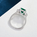 Stylishwe 豪華 5.0カラット パライバトルマリン ラディアントカット 3 ストーン レディース 婚約指輪 - stylish we