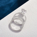 Stylishwe クラッシク 2.0カラット ブランドカット スターリングシルバー ホワイトゴールド 結婚指輪 リングセット - stylish we