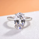 Stylishwe 3.5カラット オーバルカット ダイヤモンドクリア 婚約指輪 スターリングシルバー - stylish we