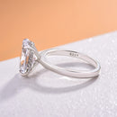 Stylishwe 3.5カラット オーバルカット ダイヤモンドクリア 婚約指輪 スターリングシルバー - stylish we