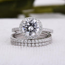 Stylishwe 2.0カラット クラシック ラウンドカット ヘイロー セットリング スターリングシルバー - stylish we