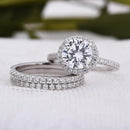 Stylishwe 2.0カラット クラシック ラウンドカット ヘイロー セットリング スターリングシルバー - stylish we