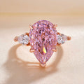 Stylishwe  4.5カラット ペアカット ピンクサファイア レディース 婚約指輪