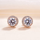 Stylishwe 1.2カラット ハロー キュービックジルコニア 両耳用 金属アレルギー対応 スタッド ピアス