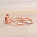 Stylishwe 4.0カラット 合成モルガナイト クッションカット 2連 セットリング