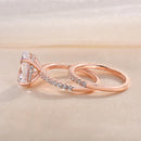 Stylishwe 3.50ct Classic Pink Gold Oval Cut Ring Set 