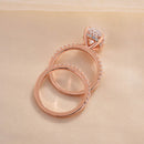 Stylishwe 3.50ct Classic Pink Gold Oval Cut Ring Set 