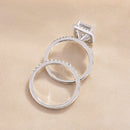 Stylishwe エレガント 4.50カラット エメラルドカット  925シルバー 指輪セット - stylish we