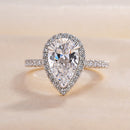 Stylishwe 2.2カラット ヘイロー ペアーカット 婚約指輪 - stylish we