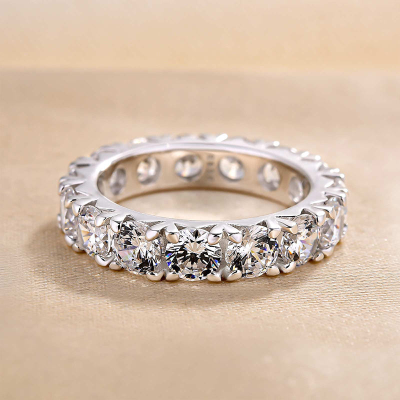 Stylishwe 4.3カラット ラウンドカット フルエタニティ 結婚指輪