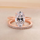 Stylishwe 3.50カラット ローズゴールド オーバルカット 指輪セット