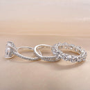 Stylishwe  4.5カラット エレガント クッションカット 3連 指輪セット