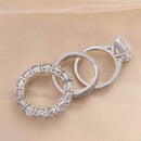 Stylishwe  4.5カラット エレガント クッションカット 3連 指輪セット