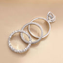 Stylishwe  3.0カラット ホワイトゴールド クッションカット 指輪セット