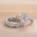 Stylishwe 3.3カラット クリア ラディアントカット セットリング