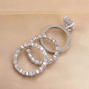 Stylishwe 3.3カラット クリア ラディアントカット セットリング