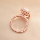 Stylishwe 3.2 Carat Pink Gold Cushion Cut Opal Stone Engagement Ring 