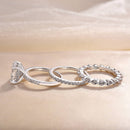 Stylishwe 3.0カラット クッションカット 3pc 指輪セット