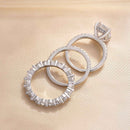 Stylishwe 3.0カラット クッションカット 3pc 指輪セット