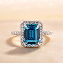 Stylishwe Halo 4.0 Carat Aquamarine Ring 