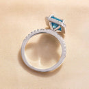 Stylishwe Halo 4.0 Carat Aquamarine Ring 