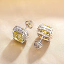 Stylishwe 2.0カラット イエローサファイア ヘイロー ピアス