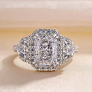 Stylishwe  2.5カラット ラディアントカット スリーストーン 婚約指輪