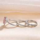 Stylishwe 3.0カラット ペアシェイプ 合成モルガナイト セットリング スターリングシルバー