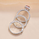 Stylishwe 3.0カラット ペアシェイプ 合成モルガナイト セットリング スターリングシルバー