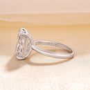 Stylishwe ラグジュリアス 5.0カラット ホワイトゴールド ラディアント 婚約指輪 スターリングシルバー