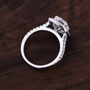 Stylishwe ダブルヘイロー クッションカット 婚約指輪 スターリングシルバー - stylish we