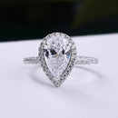 Stylishwe 2.2カラット ペアーカット ホワイトサファイア セットリング スターリングシルバー - stylish we