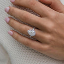 Stylishwe 2.2カラット ヘイロー ペアーカット  エンゲージリング スターリングシルバー 婚約指輪 - stylish we