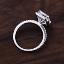 Stylishwe クラッシク 4.0カラット エメラルドカット スターリングシルバー ホワイトゴールド 婚約指輪 - stylish we