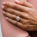 Stylishwe 3.0 Carat Three Stone Cushion Cut Engagement Ring 