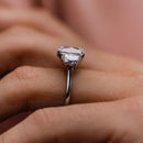 Stylishwe 3.0 Carat Three Stone Cushion Cut Engagement Ring 