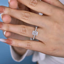 Stylishwe 1.5カラット エレガント ラディアントカット 婚約指輪