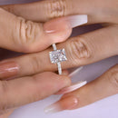 Stylishwe 1.5カラット エレガント ラディアントカット 婚約指輪