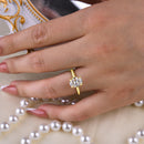 Stylishwe 1.5カラット エレガント イエローゴールド オーバルカット 婚約指輪