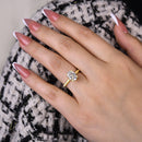 Stylishwe 1.5カラット エレガント イエローゴールド オーバルカット 婚約指輪