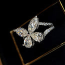 Stylishwe バタフライデザイン 2.0カラット 約束の指輪 スターリングシルバー - stylish we