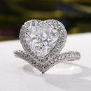 Stylishwe  オリジナル  3.0カラット ハートカット レディース 婚約指輪 スターリングシルバー - stylish we
