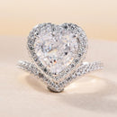 Stylishwe  オリジナル  3.0カラット ハートカット レディース 婚約指輪 スターリングシルバー - stylish we