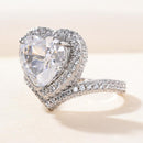 Stylishwe  オリジナル  3.0カラット ハートカット レディース 婚約指輪 スターリングシルバー - stylish we
