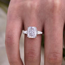 Stylishwe 豪華 4.0カラット ラディアントカット 3 ストーン レディース 婚約指輪 スターリングシルバー エンゲージリング - stylish we