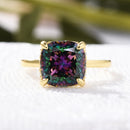 Stylishwe ノーブル 3.5カラット クッションカット  アレキサンドライト  婚約指輪 スターリングシルバー - stylish we