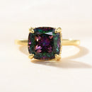 Stylishwe ノーブル 3.5カラット クッションカット  アレキサンドライト  婚約指輪 スターリングシルバー - stylish we