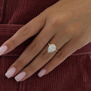 Stylishwe エレガント 2.5カラット ヘイロー イエローゴールド ペアーカット 婚約指輪 スターリングシルバー