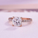 Stylishwe 1.5 Carat Cushion Cut Pink Gold Engagement Ring 